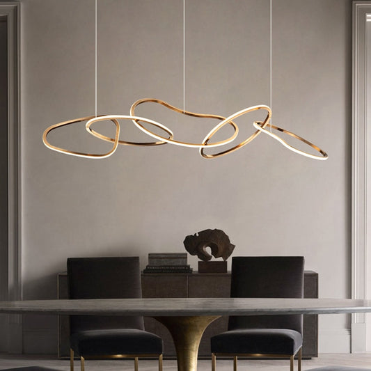 Minimalist LED ring chandelier for living rooms