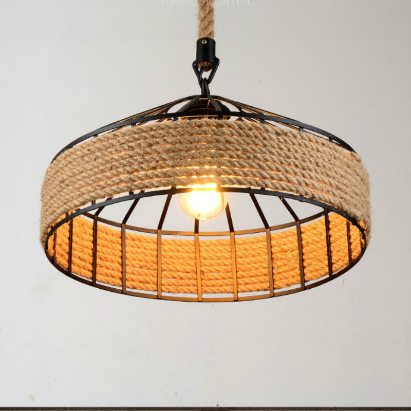 round rope light chandelier