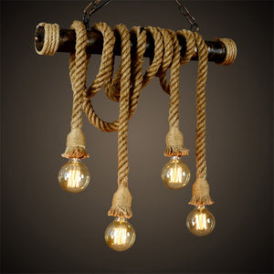 rope pendant light, hemp rope chandelier
