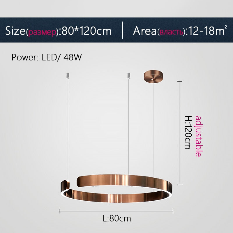 rose gold modern ring chandelier 31.50 inch