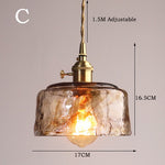 round amber glass pendant light modern adjustable cord