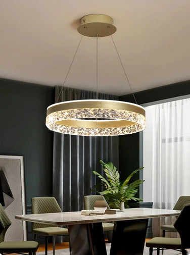 round crystal chandelier dining room