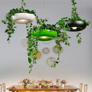round hanging planter light for restaurant, cafe, bar