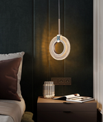 round small crystal pendant light