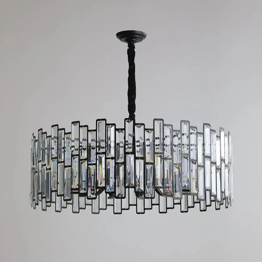 round black crystal chandelier