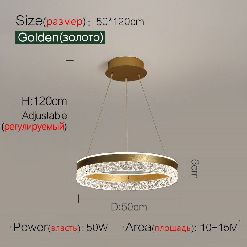 round gold chandelier