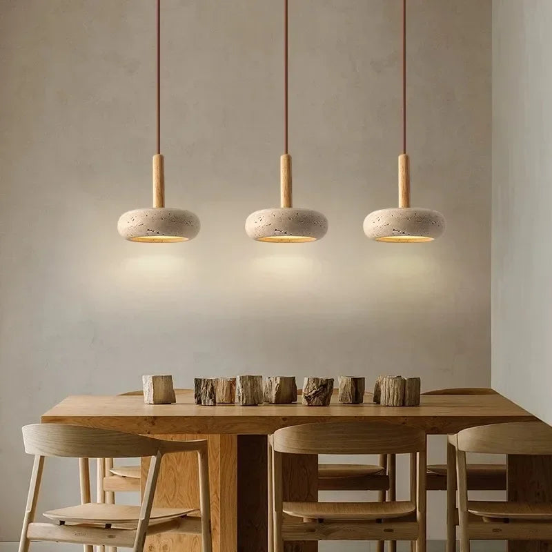 round stone pendant light