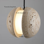 round travertine pendant lamp