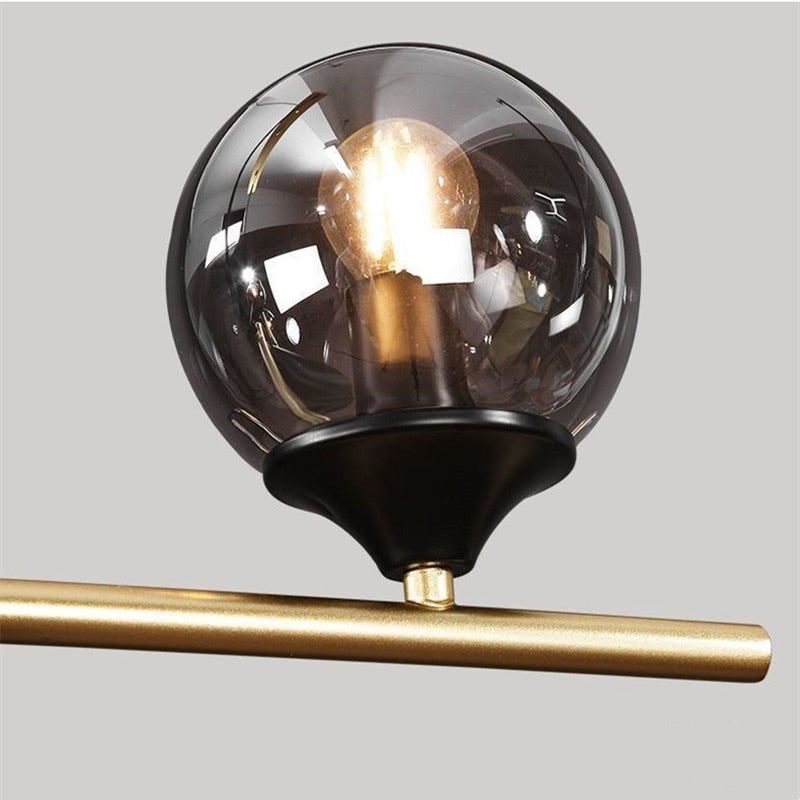 smoke glass globe chandelier