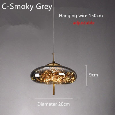 fairy smoked glass pendant light