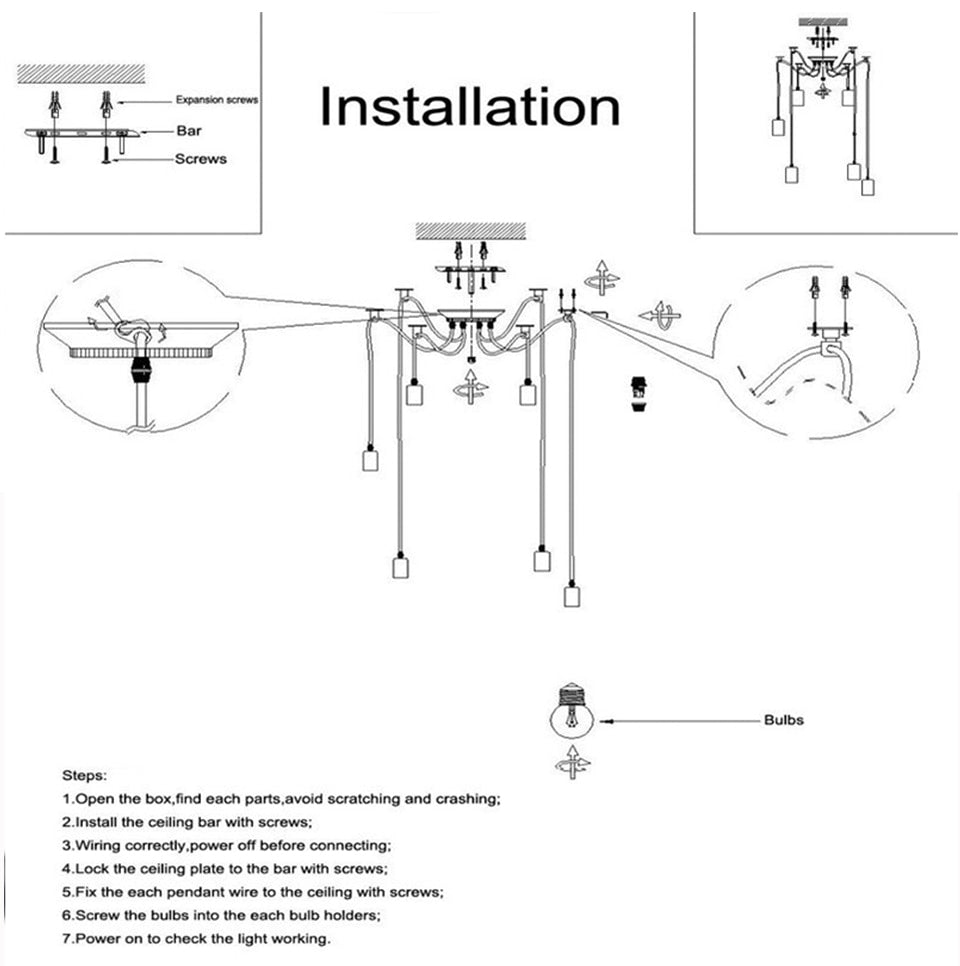 spider lighting installation