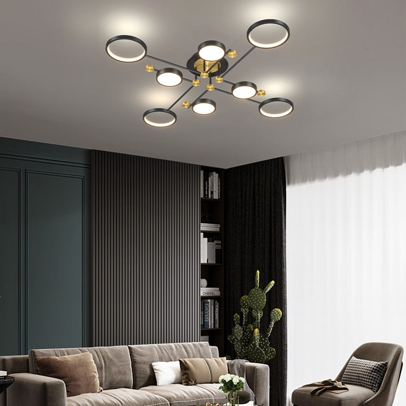 black sputnik chandelier living room