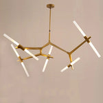 5 arms gold sputnik light fixture