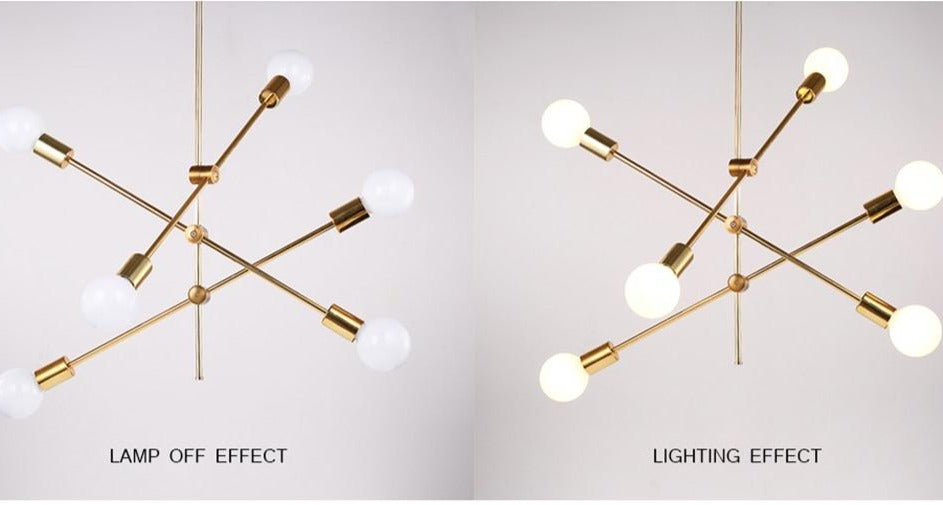 sputnik light fixture brass