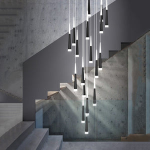 staircase chandelier black