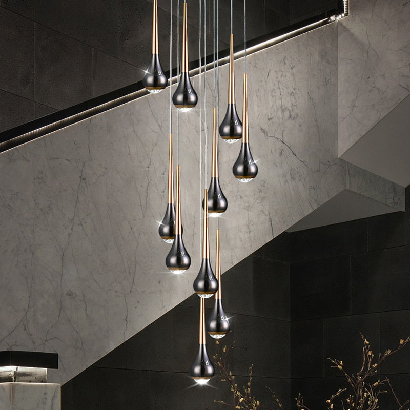 staircase chandelier black