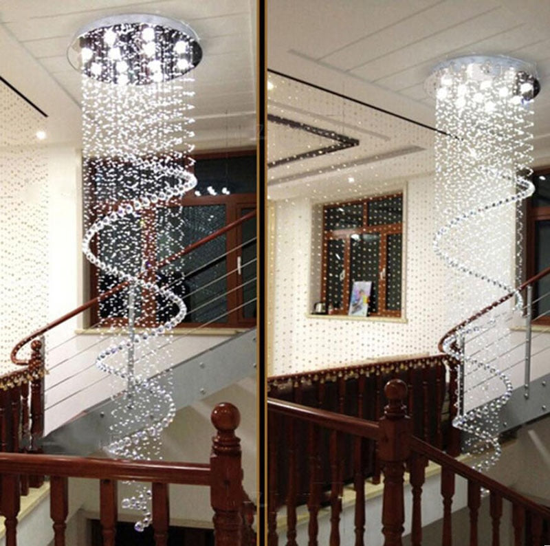 staircase chandelier raindrop
