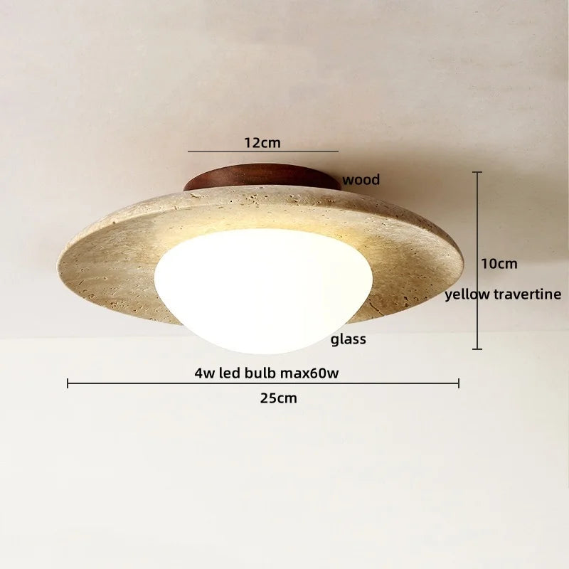 stone round light ceiling