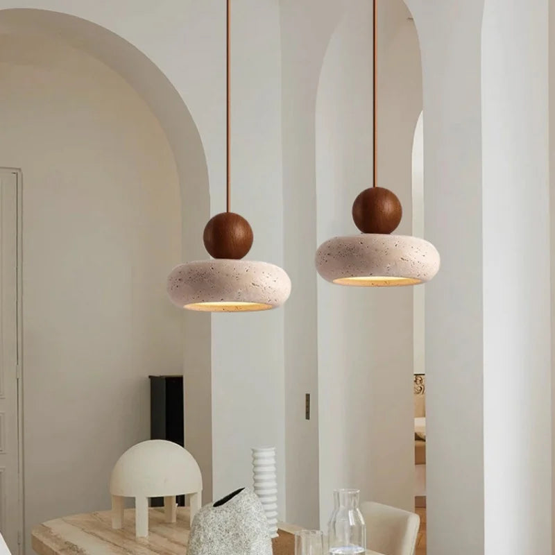 stone round pendant lights