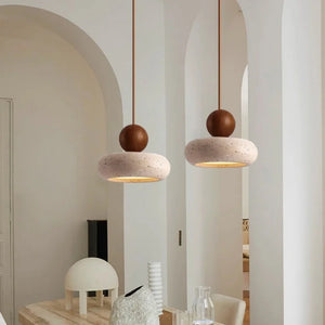 stone round pendant lights