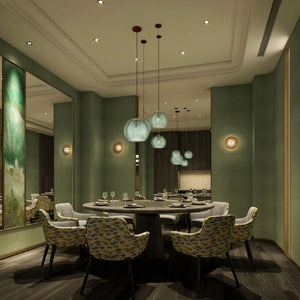 textured pendant light dining room