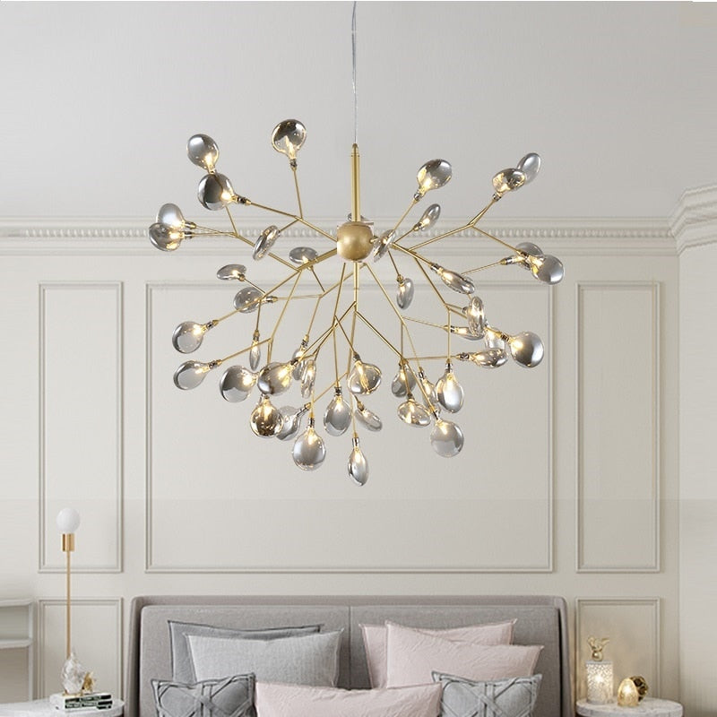 transparent branch chandelier