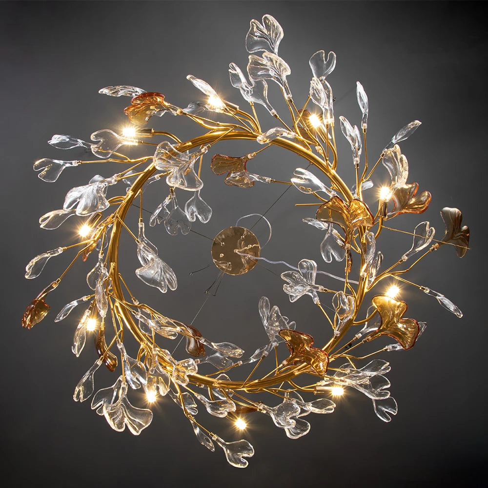 transparent leaf light fixture