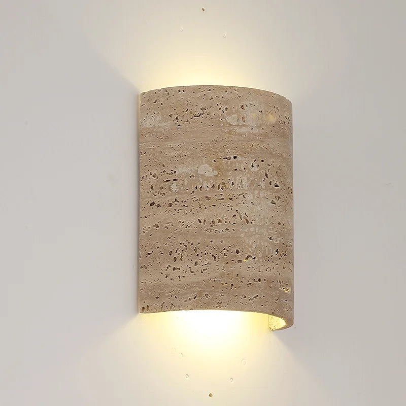 travertine wall light