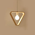 triangle wooden pendant light