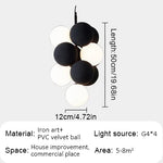 vertical black lunar globe chandelier