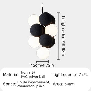 vertical black lunar globe chandelier