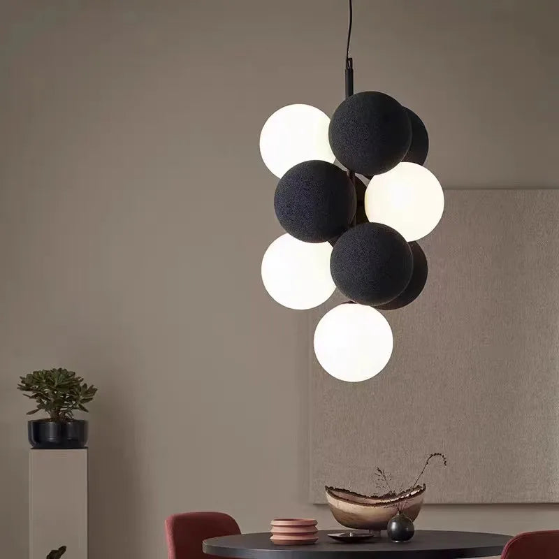 vertical lunar globe chandelier