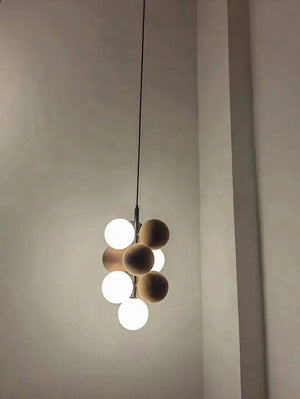 vertical lunar globe chandelier