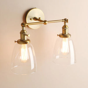 wall industrial lights gold