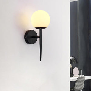 black frosted glass wall sconce globes