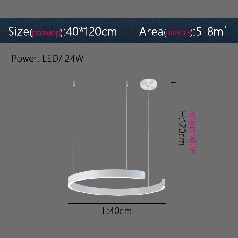 white ring led light chandelier