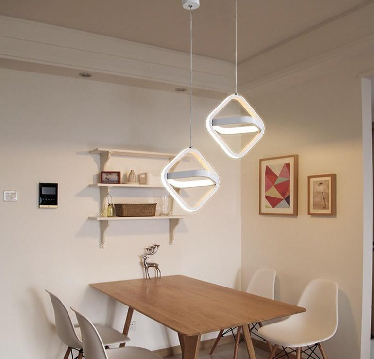 white sqaure pendant light