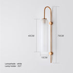 white Long Tube Glass Wall Sconce