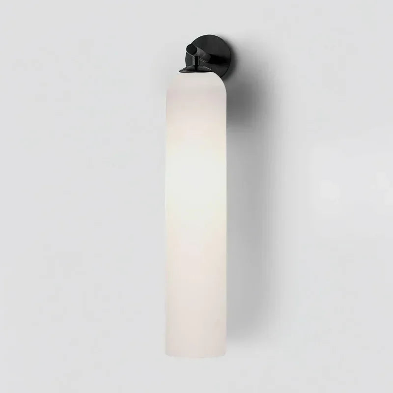 white long glass wall sconce