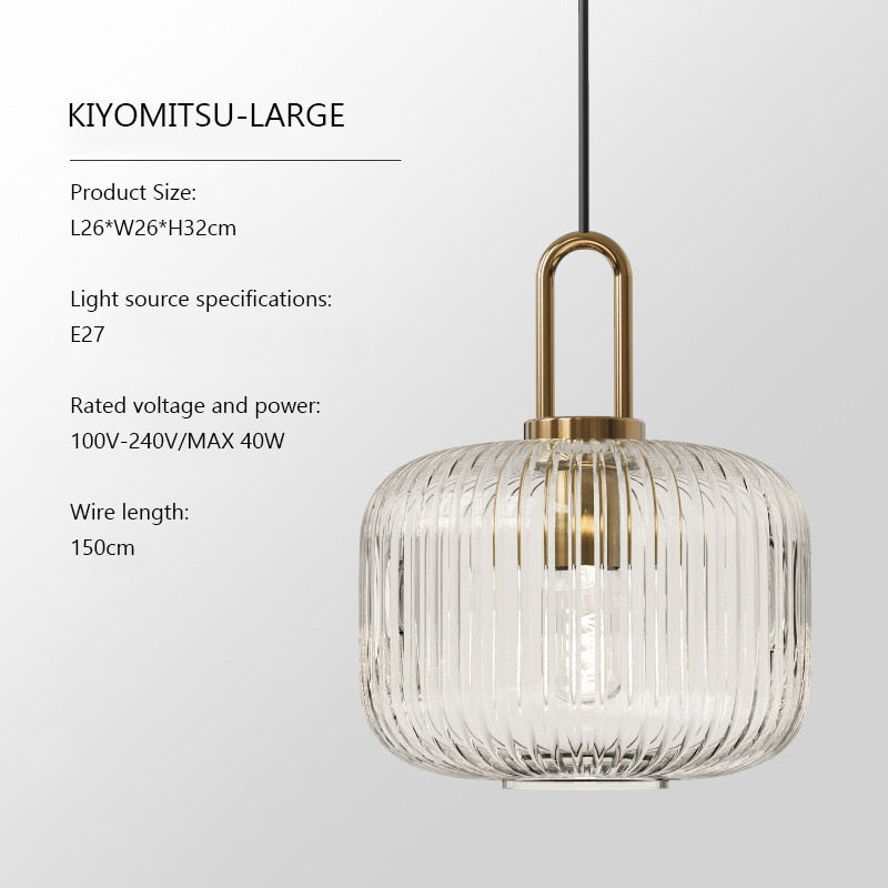 white ribbed glass pendant light​