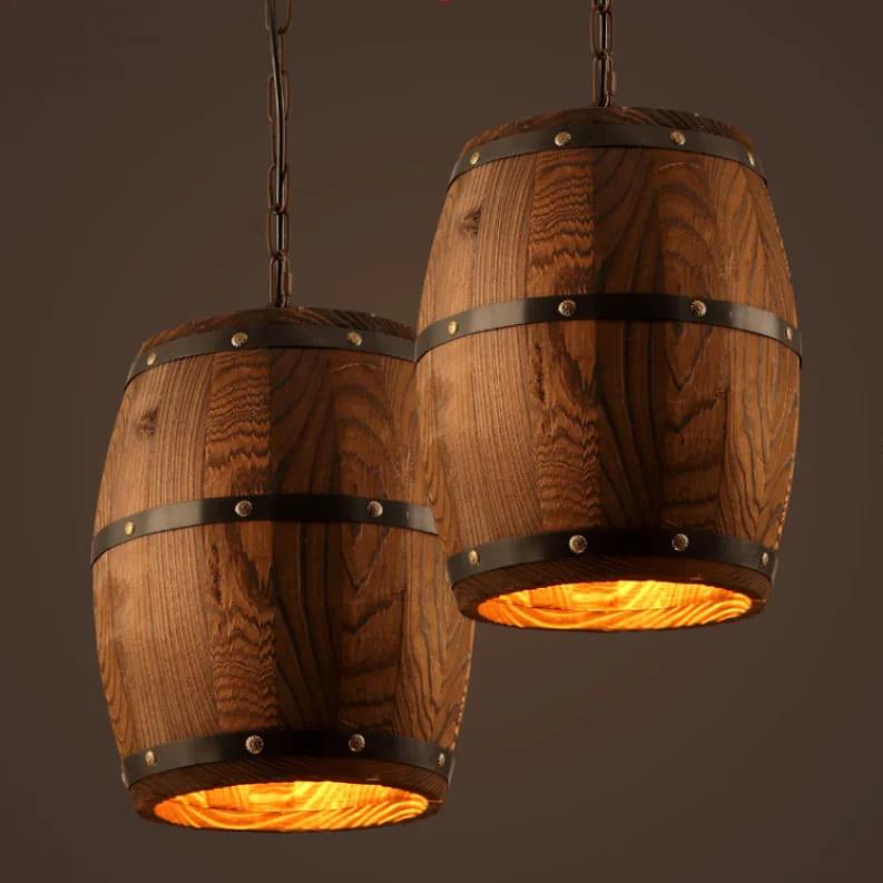 wine barrel wood light fixtures