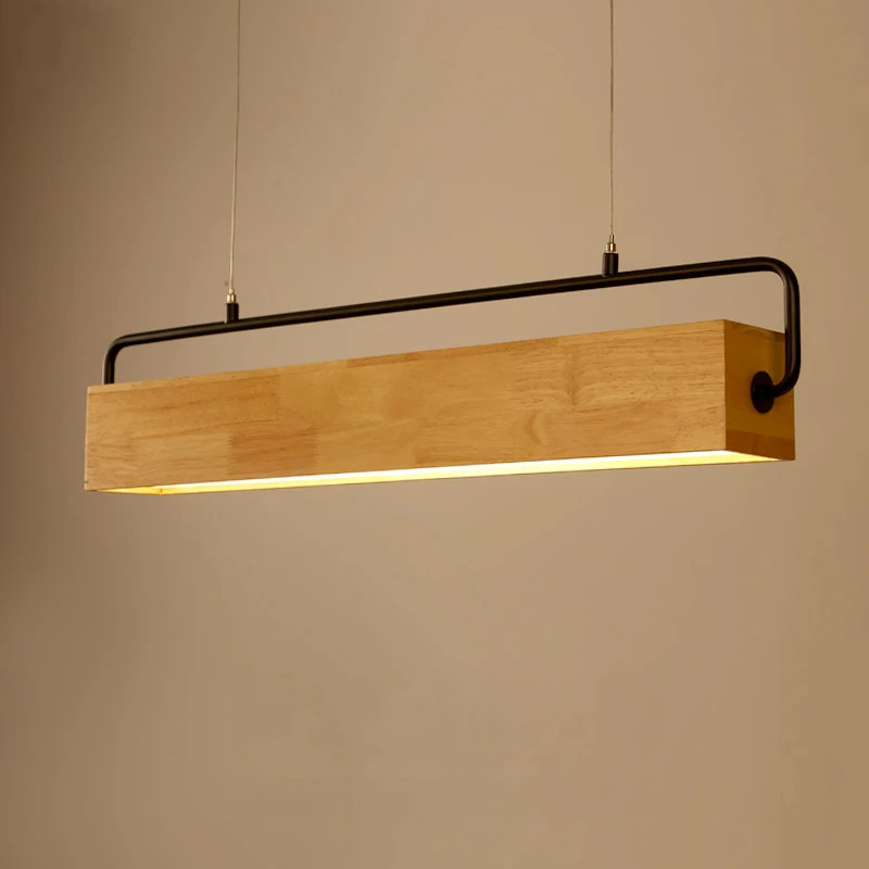 linear wood chandelier