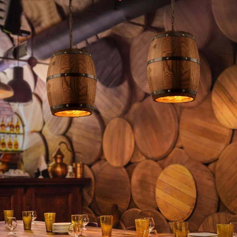 wood light fixtures for restaurant