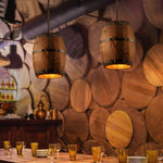wood light fixtures for restaurant