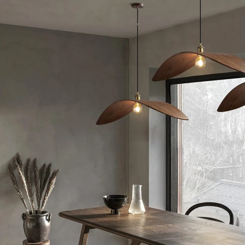 pendant light cluster wood shades