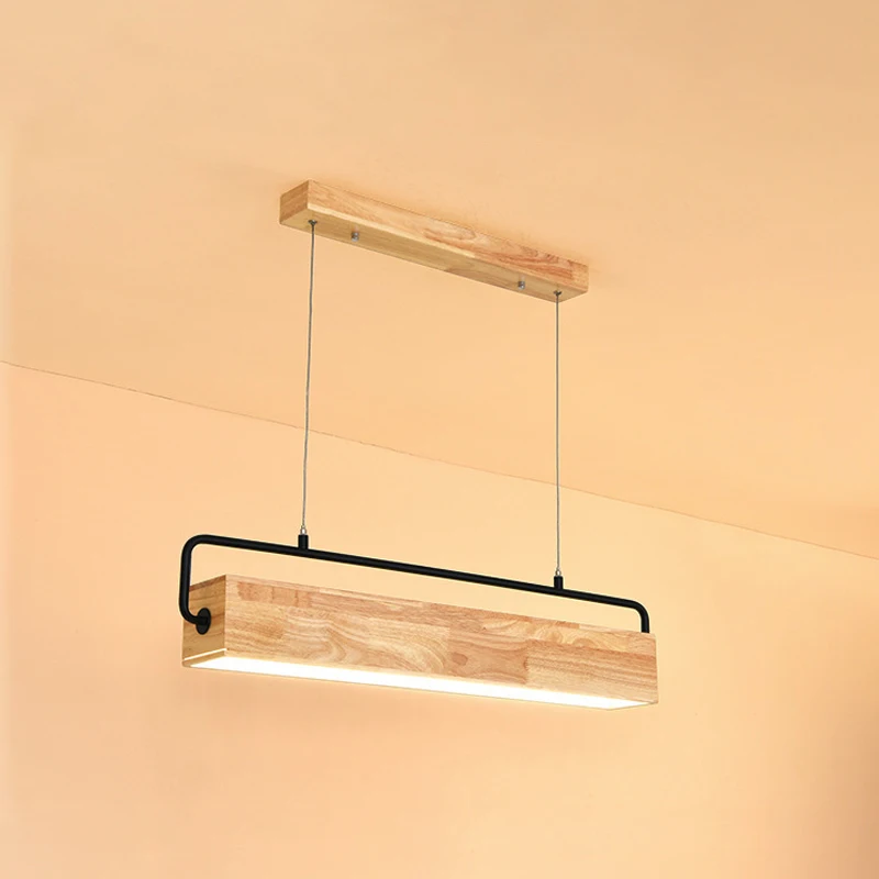 linear wooden chandelier