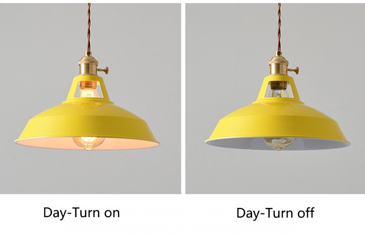 yellow industrial pendant lighting