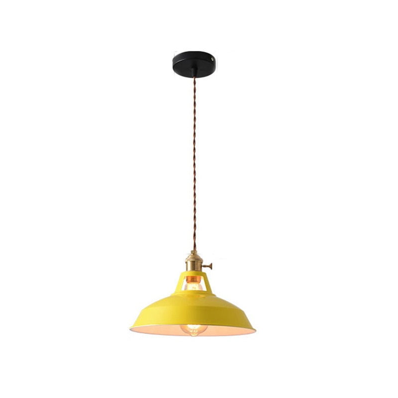 yellow industrial pendant lighting