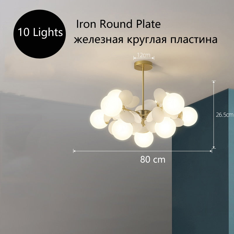 10 lights glass globe chandelier