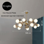 15 light glass globe chandelier